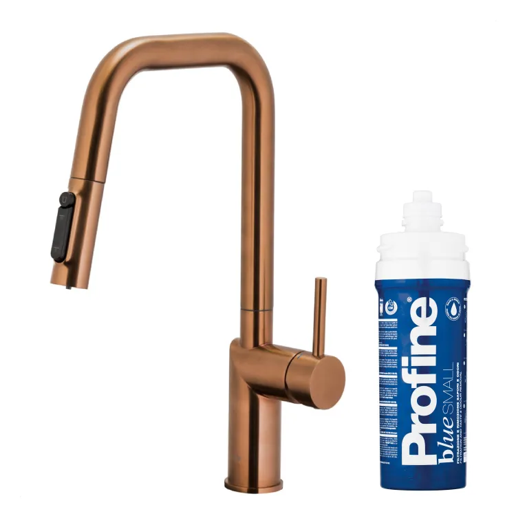 KFA Armatura DUERO PURE STYLE ROSE GOLD bateria kuchenna z filtracją wody oraz wyciąganą wylewką  6623-313-34