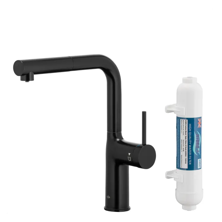 KFA Armatura DUERO PURE MOVE BLACK bateria kuchenna z filtracją wody oraz wyciąganą wylewką 6623-422-81