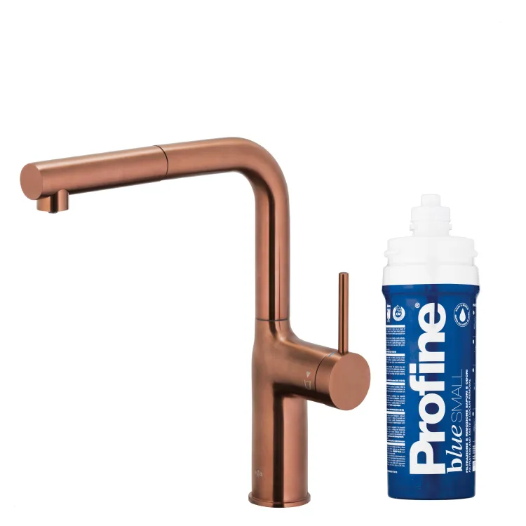 KFA Armatura DUERO PURE MOVE ROSE GOLD bateria kuchenna z filtracją wody oraz wyciąganą wylewką  6623-423-34