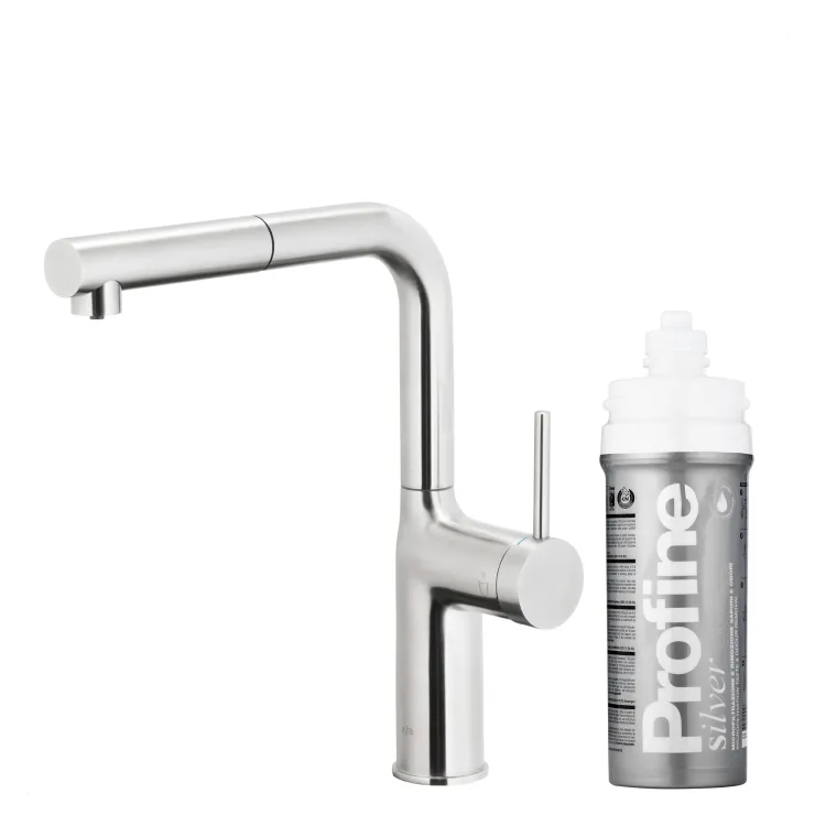 KFA Armatura DUERO PURE MOVE INOX bateria kuchenna z filtracją wody oraz wyciąganą wylewką 6623-424-22