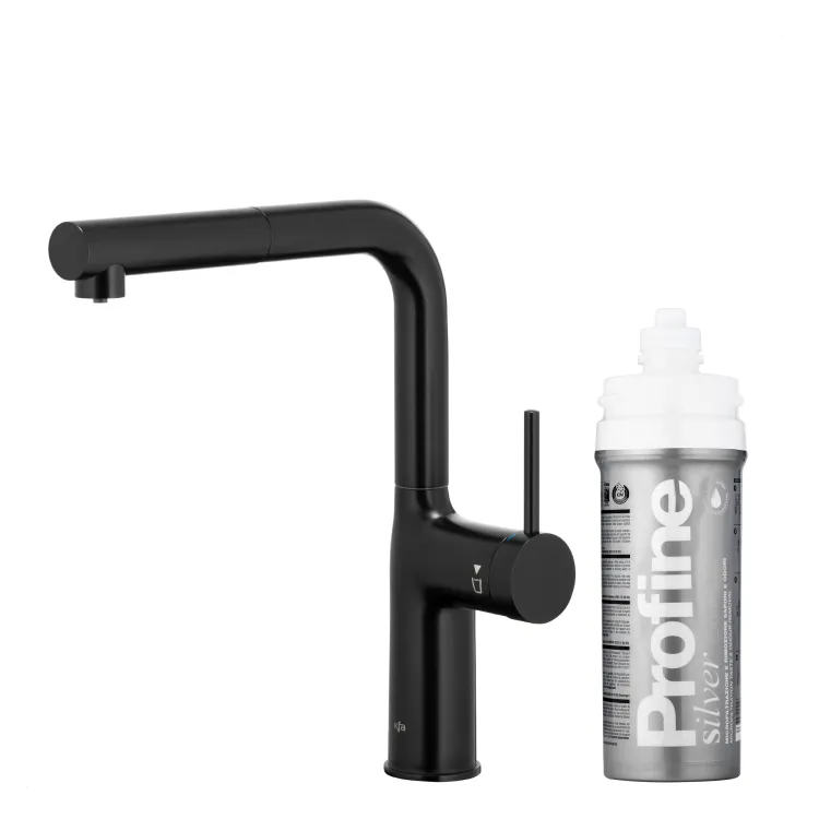 KFA Armatura DUERO PURE MOVE BLACK bateria kuchenna z filtracją wody oraz wyciąganą wylewką 6623-424-81