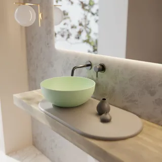 Vitruvit IT Vitruvit SKY ceramiczna umywalka nablatowa okrągła 40 cm Amazzonite Matt (Pastelowy Lazurowy Mat) SKYLAAAM