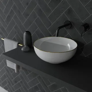 Vitruvit IT Vitruvit SKY ceramiczna umywalka nablatowa okrągła 40 cm Amazzonite Matt (Pastelowy Lazurowy Mat) SKYLAAAM