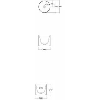 RAK Ceramics PETIT Umywalka nablatowa okrąg 36 X 34 cm biały Mat PETCT13400500A