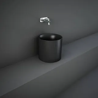 RAK Ceramics PETIT Umywalka nablatowa okrąg 36 X 34 cm Czarny Mat PETCT13400504A