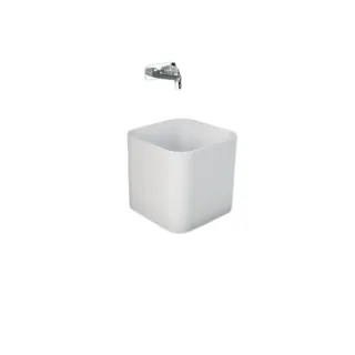 RAK Ceramics PETIT Umywalka nablatowa kwadrat 36 cm biały Mat PETCT23400500A