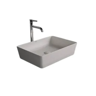 RAK Ceramics BATU Umywalka slim nablatowa prostokątna 50x36 cm Mica White BATCT5000600A