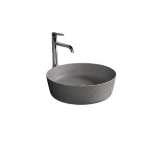 RAK Ceramics BATU Umywalka slim nablatowa okrągła 42 cm Mica Cool Grey BATCT4200626A
