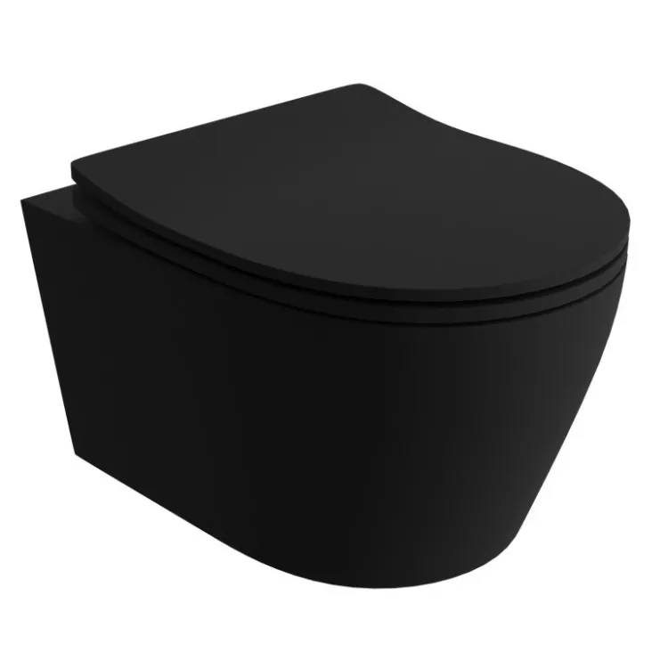 RaCer Miska WC z deską TIVOLI czarny mat RACSET03TI504
