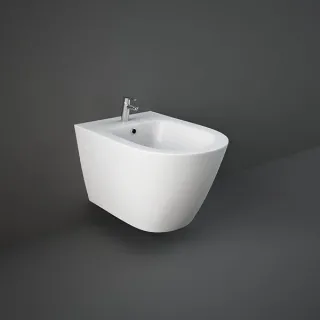 RAK Ceramics RESORT Bidet podwiesz. 52x36 cm biały połysk z zaślepkami po bokach REBI00002