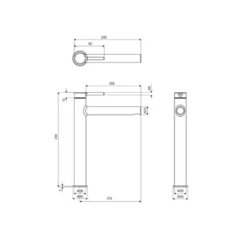 Excellent Pi Bateria umywalkowa Złota AREX.1202GL