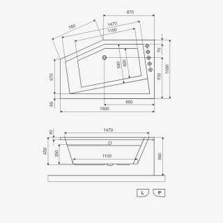 Excellent Vesper Wanna narożna lewa 160x100 cm Biała WAEX.VEL16WH