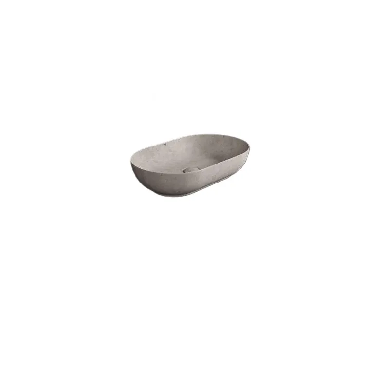 RAK Ceramics SKIN Umywalka slim nablatowa owalna 55x35 cm Blush Concrete - Efekt kamienia SKICT5500630A