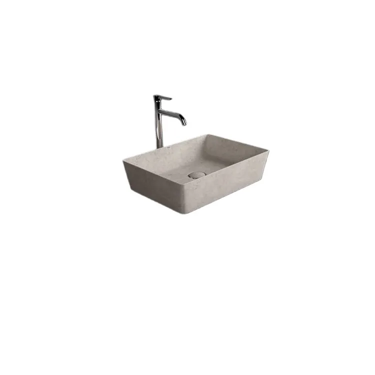 RAK Ceramics SKIN Umywalka slim nablatowa prostokątna 50x36 cm Blush Concrete - Efekt kamienia SKICT5000630A