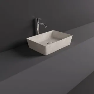 RAK Ceramics SKIN Umywalka slim nablatowa prostokątna 50x36 cm Blush Concrete - Efekt kamienia SKICT5000630A
