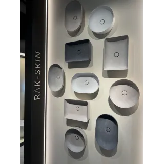 RAK Ceramics SKIN Umywalka slim nablatowa prostokątna 50x36 cm Blush Concrete - Efekt kamienia SKICT5000630A