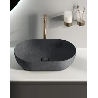 RAK Ceramics SKIN Umywalka slim nablatowa prostokątna 50x36 cm Blush Concrete - Efekt kamienia SKICT5000630A