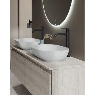 RAK Ceramics SKIN Umywalka slim nablatowa prostokątna 50x36 cm Blush Concrete - Efekt kamienia SKICT5000630A