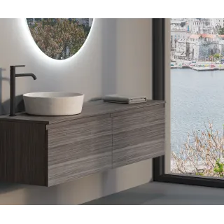 RAK Ceramics SKIN Umywalka slim nablatowa prostokątna 50x36 cm Blush Concrete - Efekt kamienia SKICT5000630A