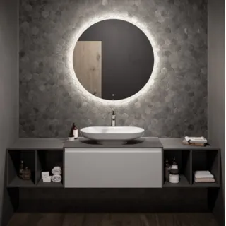 RAK Ceramics Zestaw DES Miska WC podwieszana z deską W/O i Umywalką Nablatową 70X35CM Biały Połysk DES1SETDESCT7000AWHA