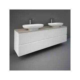 RAK Ceramics Zestaw DES Miska WC podwieszana z deską W/O i Umywalką Nablatową 70X35CM Biały Połysk DES1SETDESCT7000AWHA