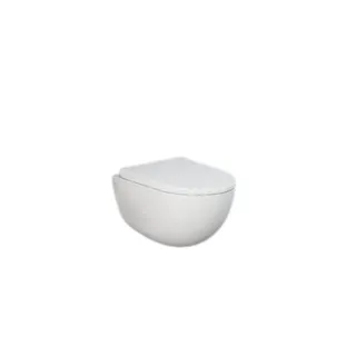 RAK Ceramics Zestaw DES Miska WC podwieszana z deską W/O i Umywalką Nablatową 70X35CM Biały Połysk DES1SETDESCT7000AWHA