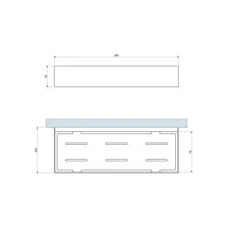Omnires UNI koszyk prysznicowy, 30 x 5 x 11 cm, antracyt szczotkowany UN10335AT
