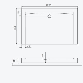 Excellent Forma Compact X Brodzik prostokątny 120x80x11cm biały mat BREX.1403.120.080.WHC