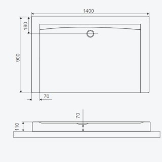 Excellent Forma Compact Brodzik prostokątny 140x90x11cm biały połysk BREX.FOR14WHC