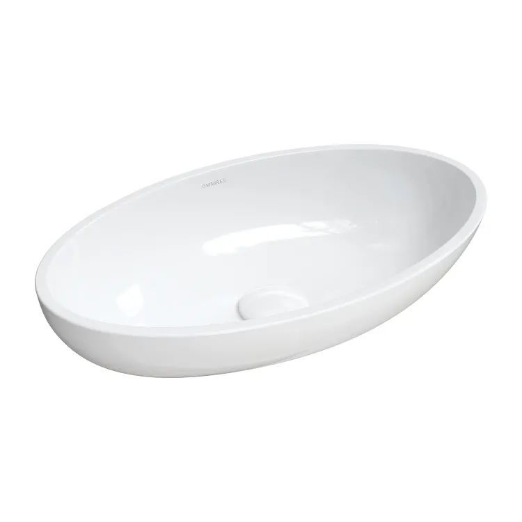 Omnires CRETE M+ umywalka nablatowa, 51 x 30 cm, biały połysk CRETEBP Omnires CRETE M+ umywalka nablatowa, 51 x 30 cm, biały połysk CRETEBP