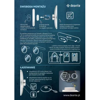 Deante Lusterko kosmetyczne magnetyczne - podświetlenie LED ADR_0821