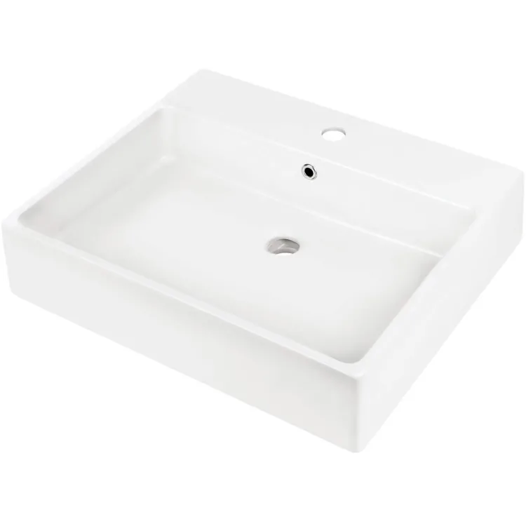 Deante Umywalka ceramiczna nablatowa/ścienna z miejscem na baterię - 60x50 cm CDT_6U6S