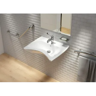 Deante Umywalka ceramiczna ścienna z miejscem na baterię - dla osób z ograniczeniami ruchowymi CDV_6U6W