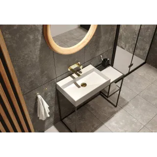 Deante Umywalka granitowa nablatowa z miejscem na baterię - 60x40 cm CQR_AU6S