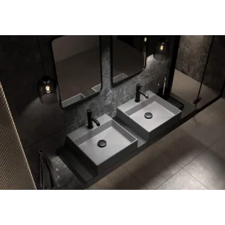 Deante Umywalka granitowa nablatowa z miejscem na baterię - 400x400 mm CQR_SU4S