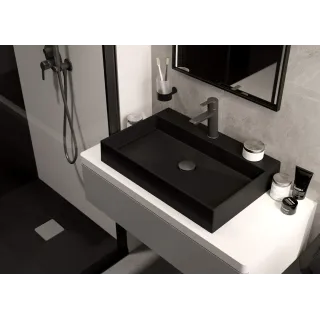 Deante Umywalka granitowa nablatowa z miejscem na baterię CQR_NU6S