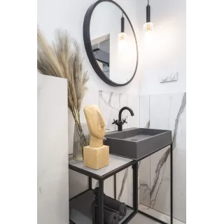 Deante Umywalka granitowa nablatowa z miejscem na baterię - 60x40 cm CQR_TU6S
