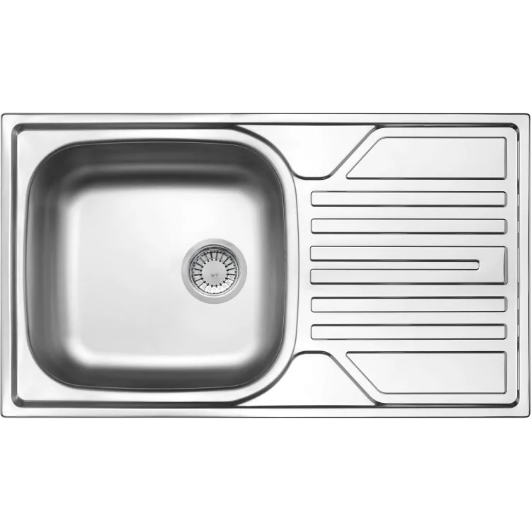 Deante Zlewozmywak stalowy 1-komorowy z ociekaczem - odpływ 3.5" ZEL_3113
