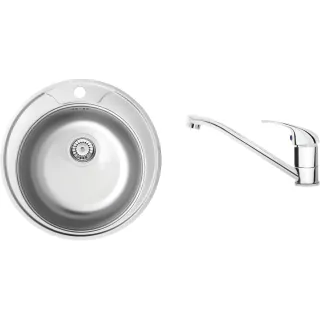 Deante Zlewozmywak stalowy z baterią 1-komorowy ZHCA0813