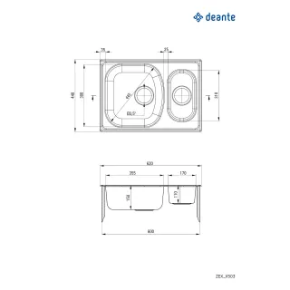 Deante Zlewozmywak stalowy 1.5-komorowy ZEX_3503