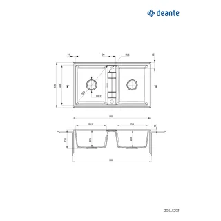 Deante Zlewozmywak granitowy 2-komorowy ZQE_N203