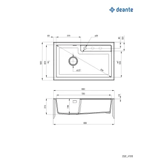 Deante Zlewozmywak granitowy 1-komorowy ZQE_T10B