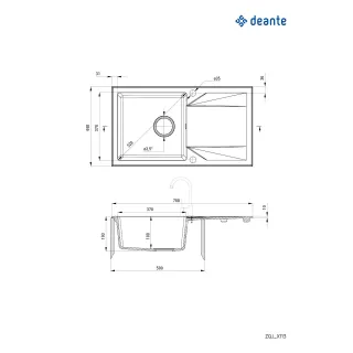 Deante Zlewozmywak granitowy 1-komorowy z ociekaczem ZQJ_A113