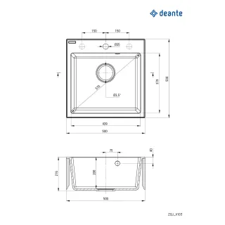 Deante Zlewozmywak granitowy 1-komorowy ZQJ_S103
