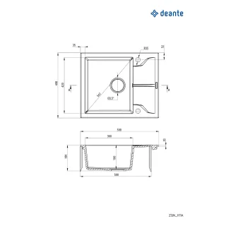 Deante Zlewozmywak granitowy 1-komorowy z ociekaczem ZQN_211A
