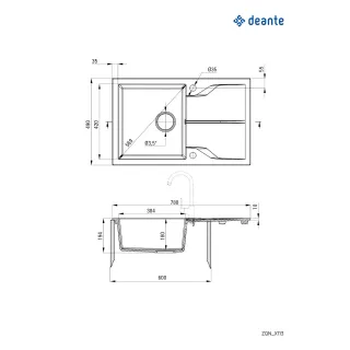 Deante Zlewozmywak granitowy 1-komorowy z ociekaczem ZQN_A113