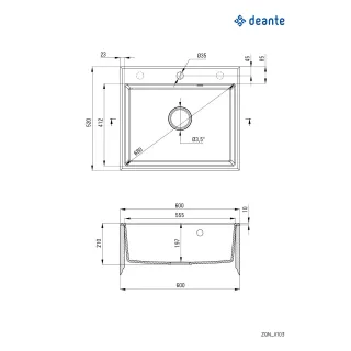 Deante Zlewozmywak granitowy 1-komorowy ZQN_S103