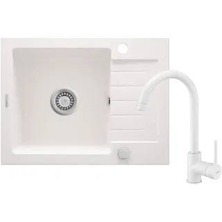 Deante Zlewozmywak granitowy z baterią 1-komorowy z...