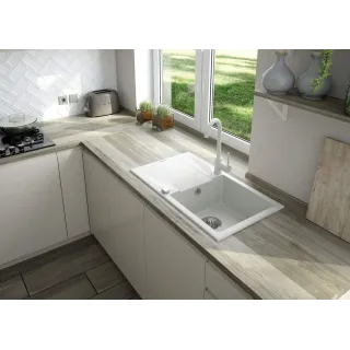 Deante Zlewozmywak granitowy z baterią 1-komorowy z ociekaczem ZQZVA113