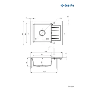 Deante Zlewozmywak granitowy 1-komorowy z ociekaczem ZQZ_T11A
